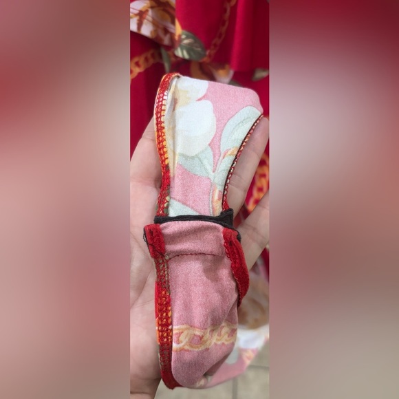 Caren Sport Red Floral Chain Design Ruffled Bodysuit Size 3X - Picture 6 of 12